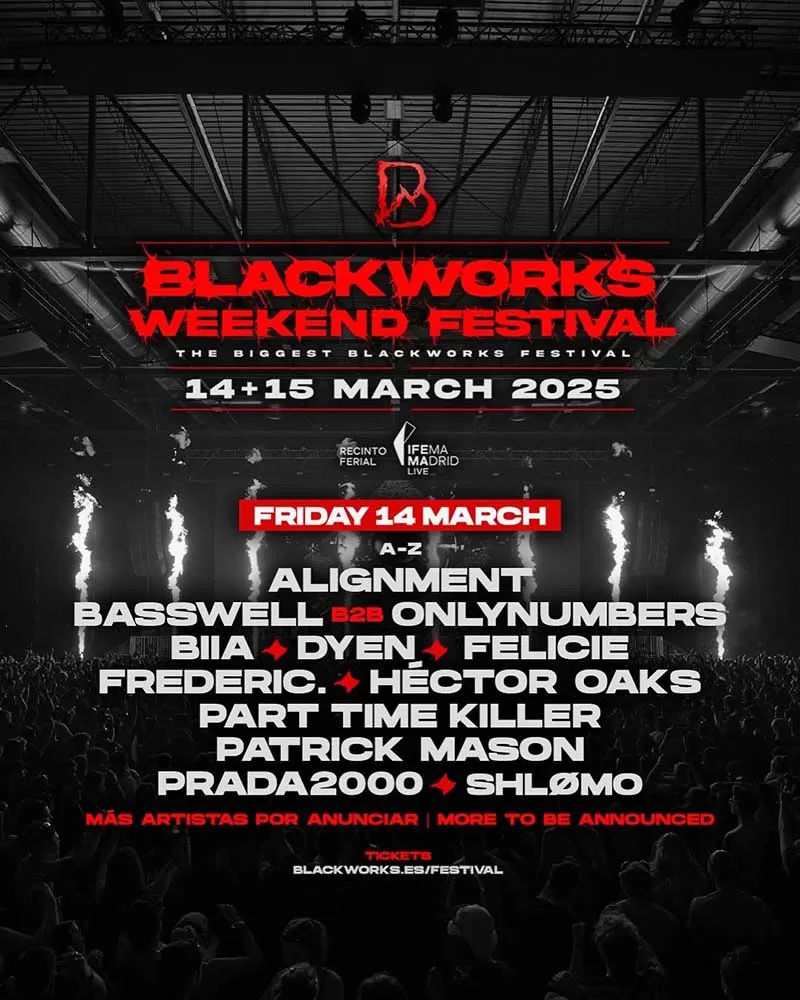 Distribución por días line up viernes Blackworks Weekend Festival 2025_NRFmagazine