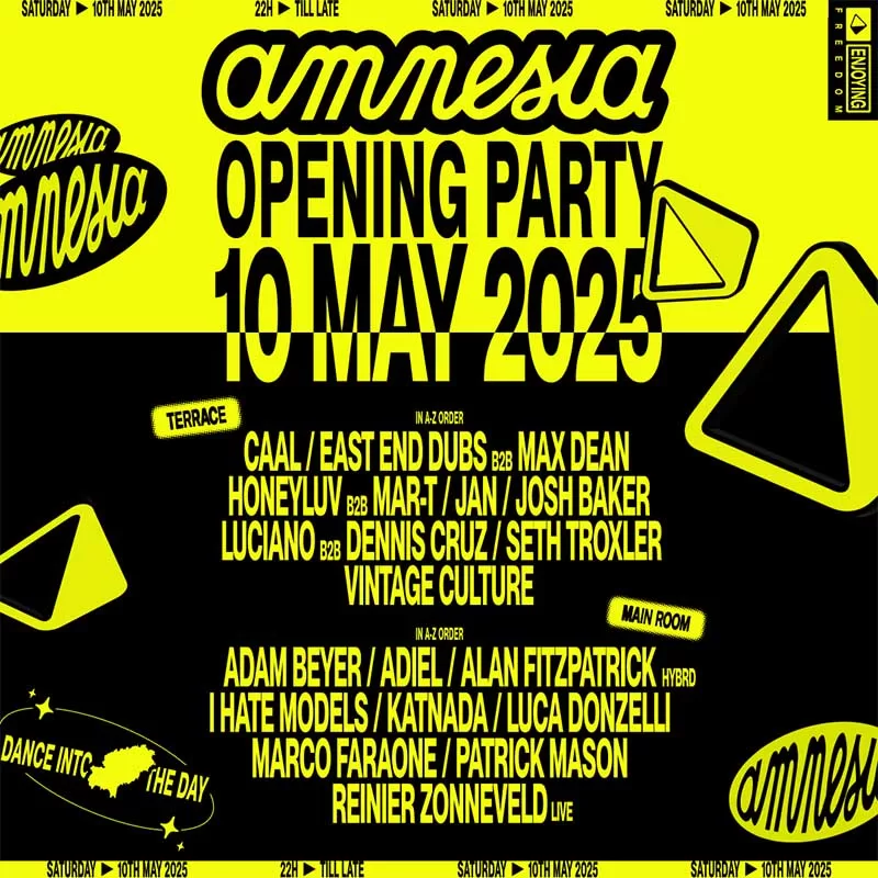 Line up Opening Party Amnesia Ibiza 2025_NRFmagazine