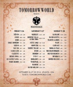 Mainstage TomorrowWorld 2014 set times_NRFmagazine