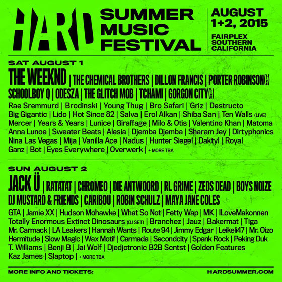 HARD SUMMER 2015 LINE UP_NRFmagazine