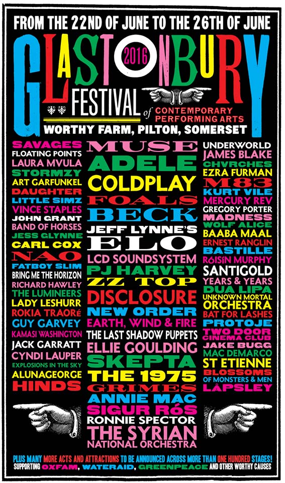 Glastonbury Festival 2016 lineup_NRFmagazine