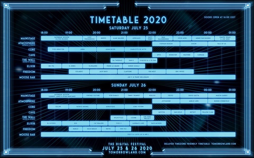 Horarios Tomorrowland virtual 2020_NRFmagazine