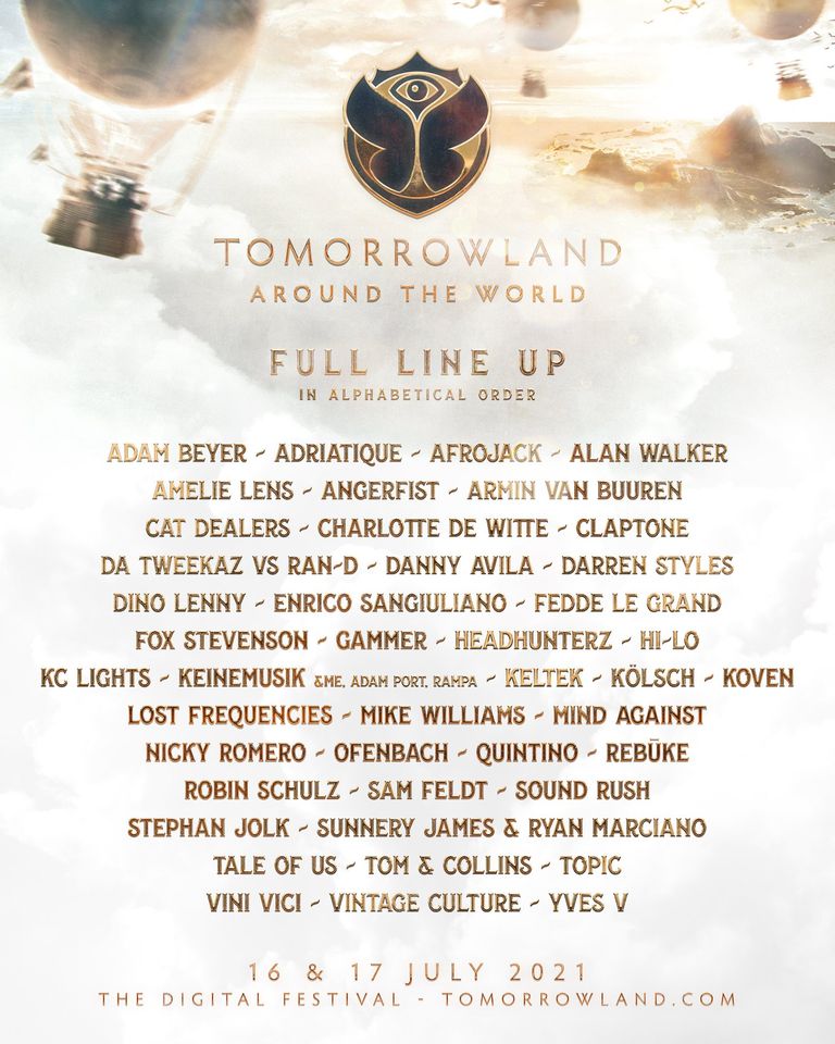 full lineup Tomorrowland Around The World 2021_NRFmagazine