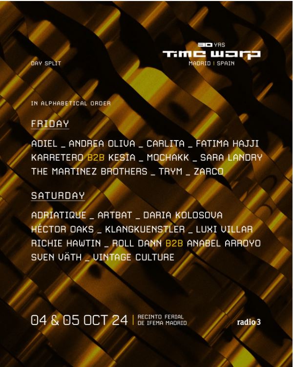 Lineup Time Warp Madrid_nrfmagazine