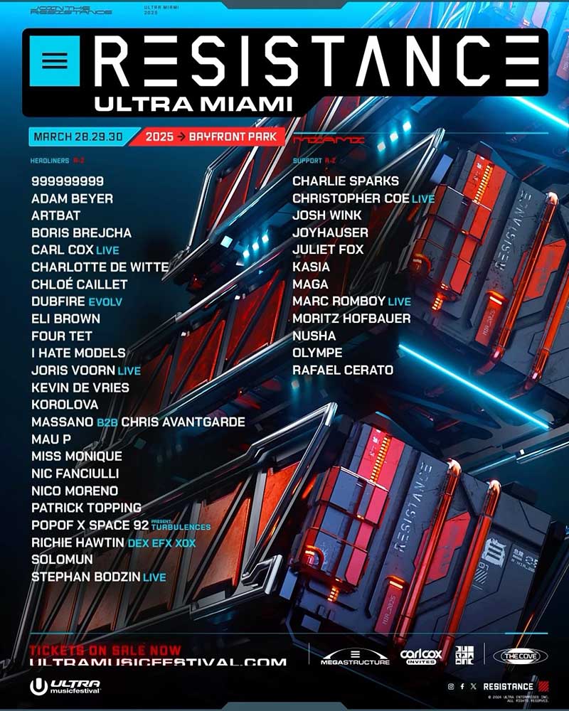 Line up RESISTANCE @ ULTRA MIAMI 2025_NRFmagazine