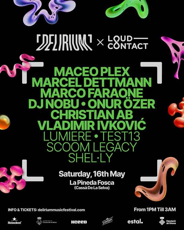 Lineup Delirum Festival 16 de mayo de 2026
