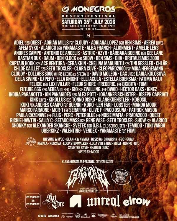 Cartel completo Monegros Desert Festival 2026