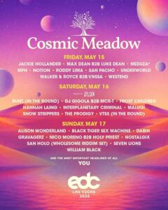 Lineup Cosmic Meadow EDC Las Vegas 2026