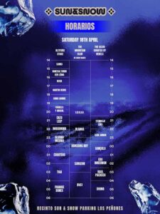 Horarios sábado Sun & Snow 2026