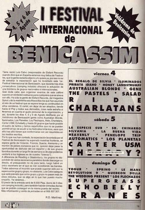 Anuncio periódico primer público Festival Internacional de Benicàssim - FIB
