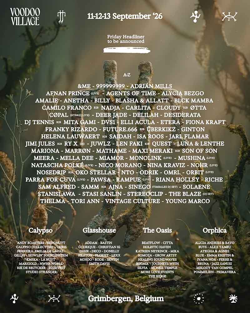 Full lineup Voodoo Village 2026