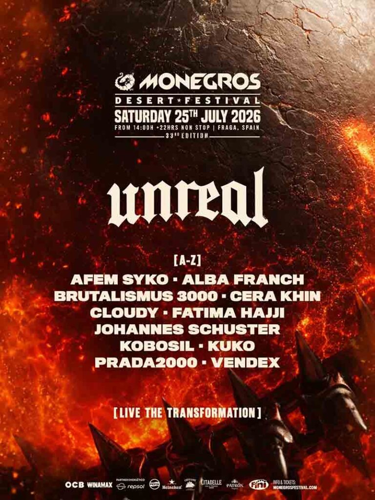 Lineup Escenario Unreal Monegros Desert Festival 2026