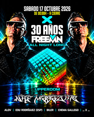 Cartel Revolution en X Club Madrid - 30 años de Freeman y NRF Magazine