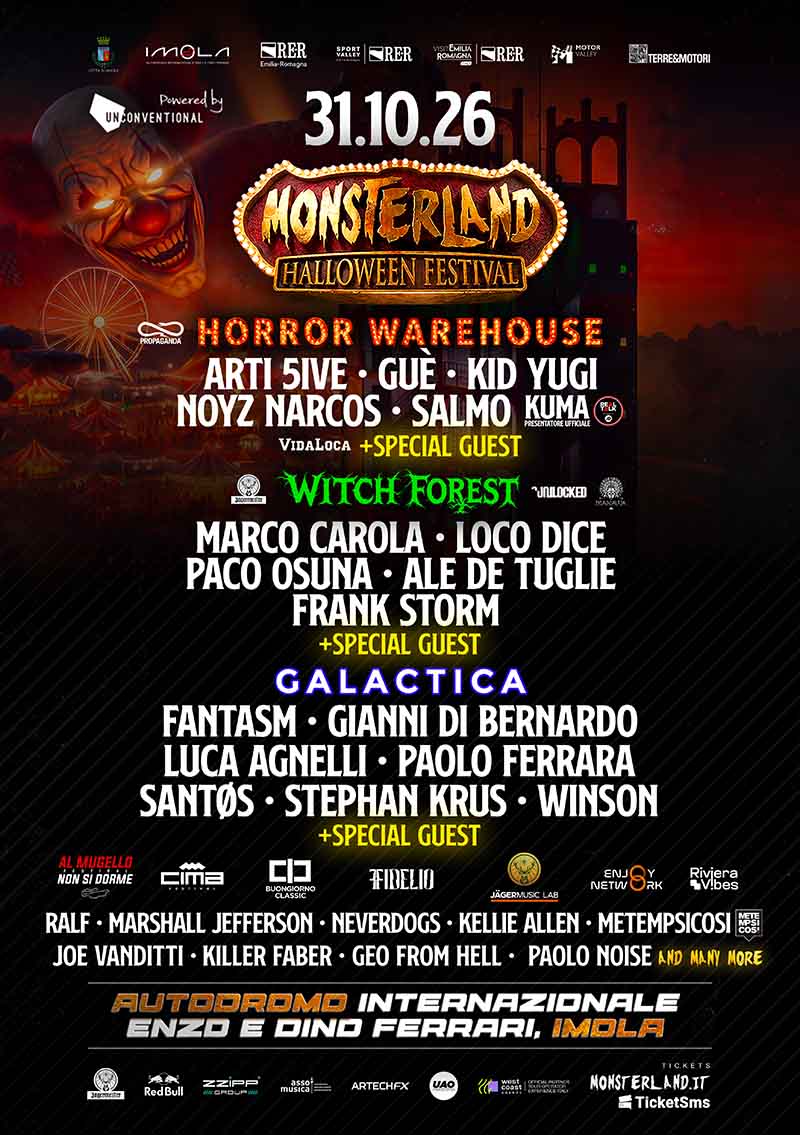 Cartel Monsterland Halloween Festival 2026 en Imola