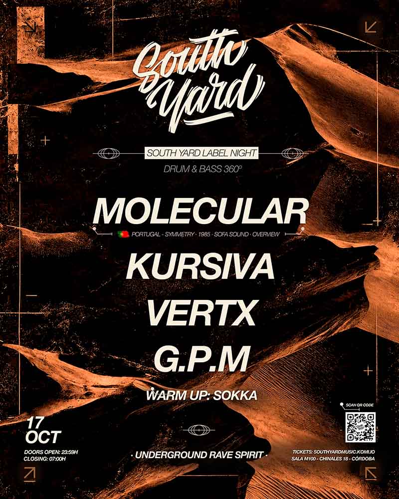 Cartel South Yard primera Label Night en M100 Córdoba